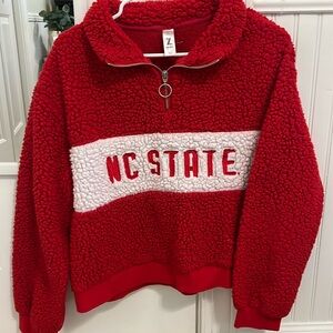 Red NC State Women's Sweater with zip-up, Women’s large